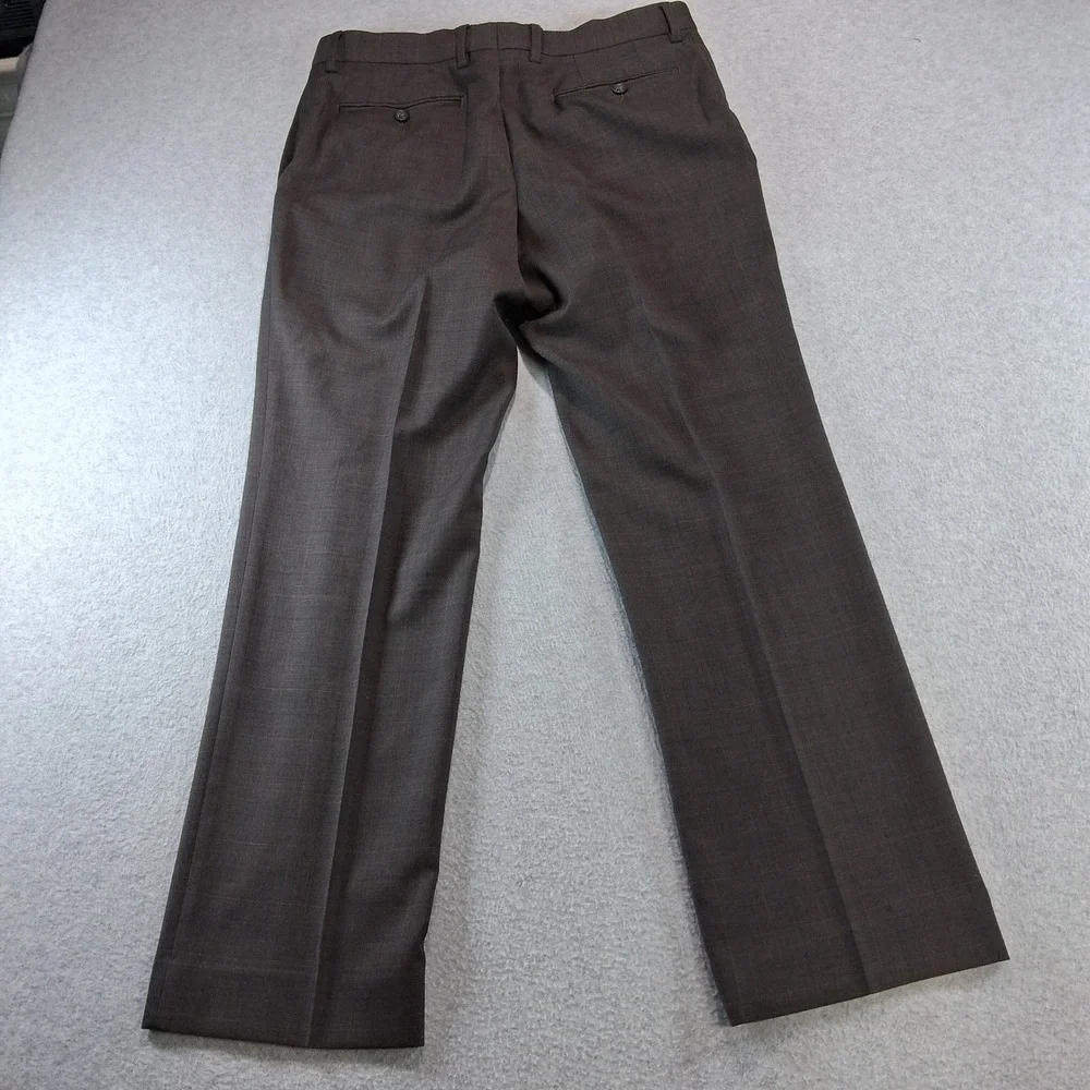 Banana Republic Dress Pants Mens 32/30 Brown Classic Fit Wool Blend Plaid